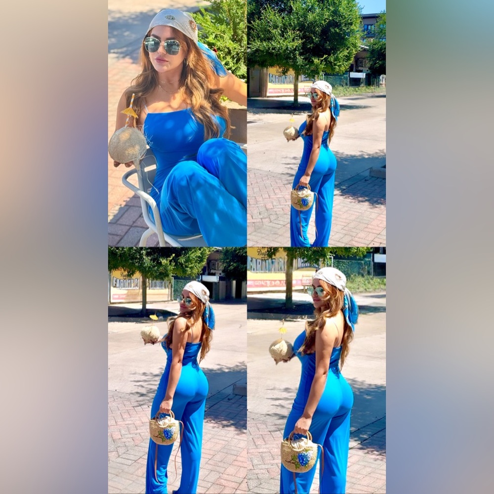 Zara Vibrant Blue Jumpsuit - Picture 2 of 3